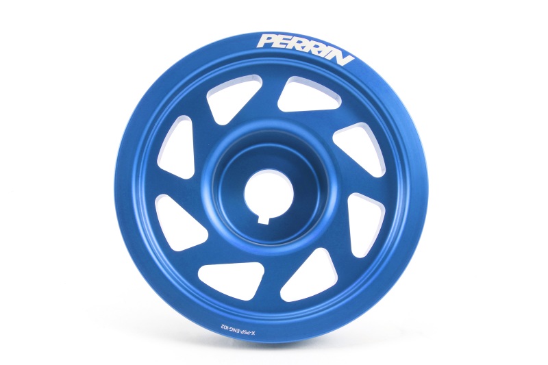 Subaru WRX STI Crank Pulley - Perrin Performance - Lightened - Blue - `04-`21